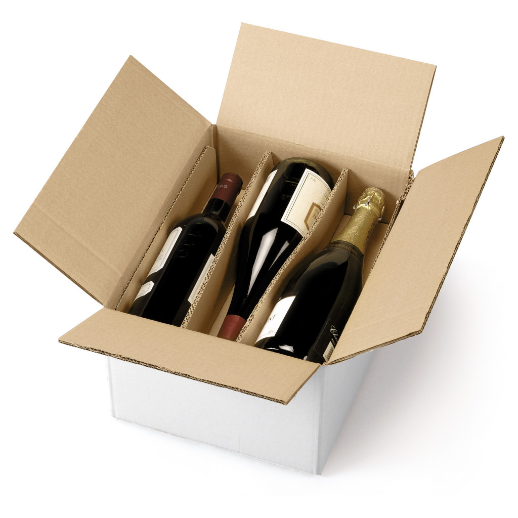Flaschenverpackung mit Trennstegen
