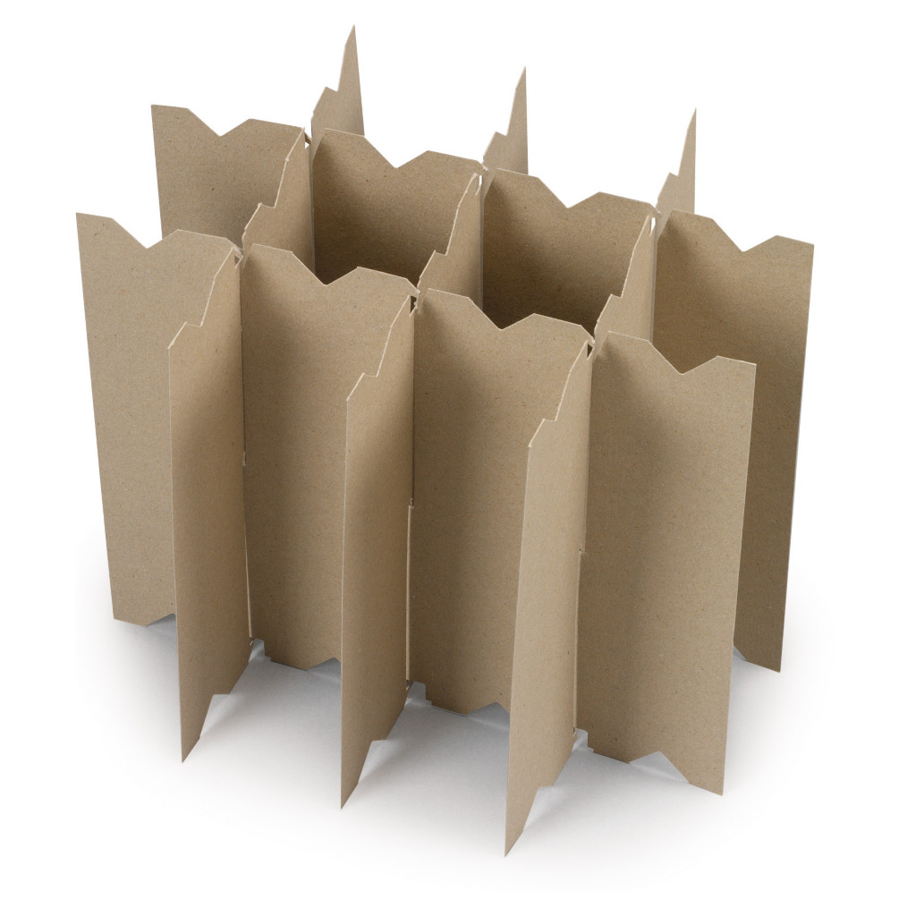 Caisse carton pour bouteilles avec croisillons