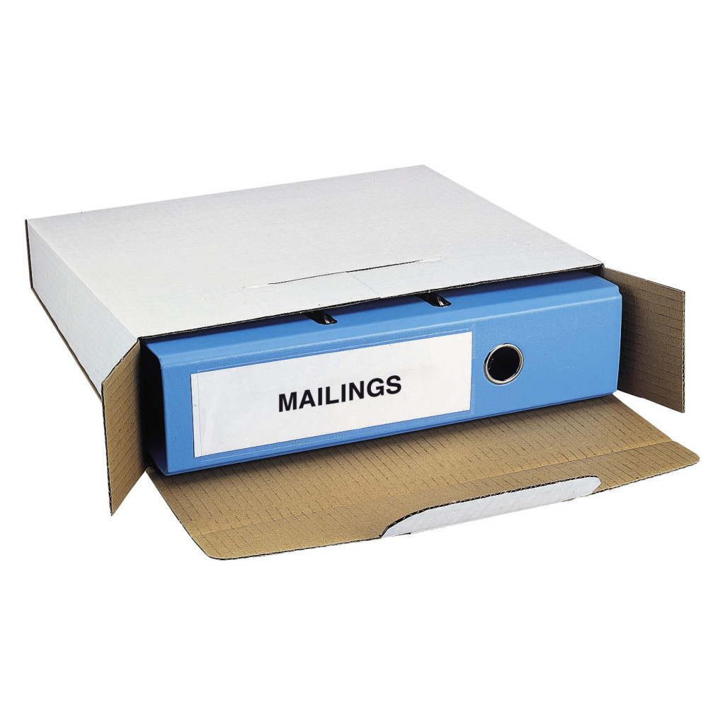 Boîte postale blanche en carton pour classeurs
