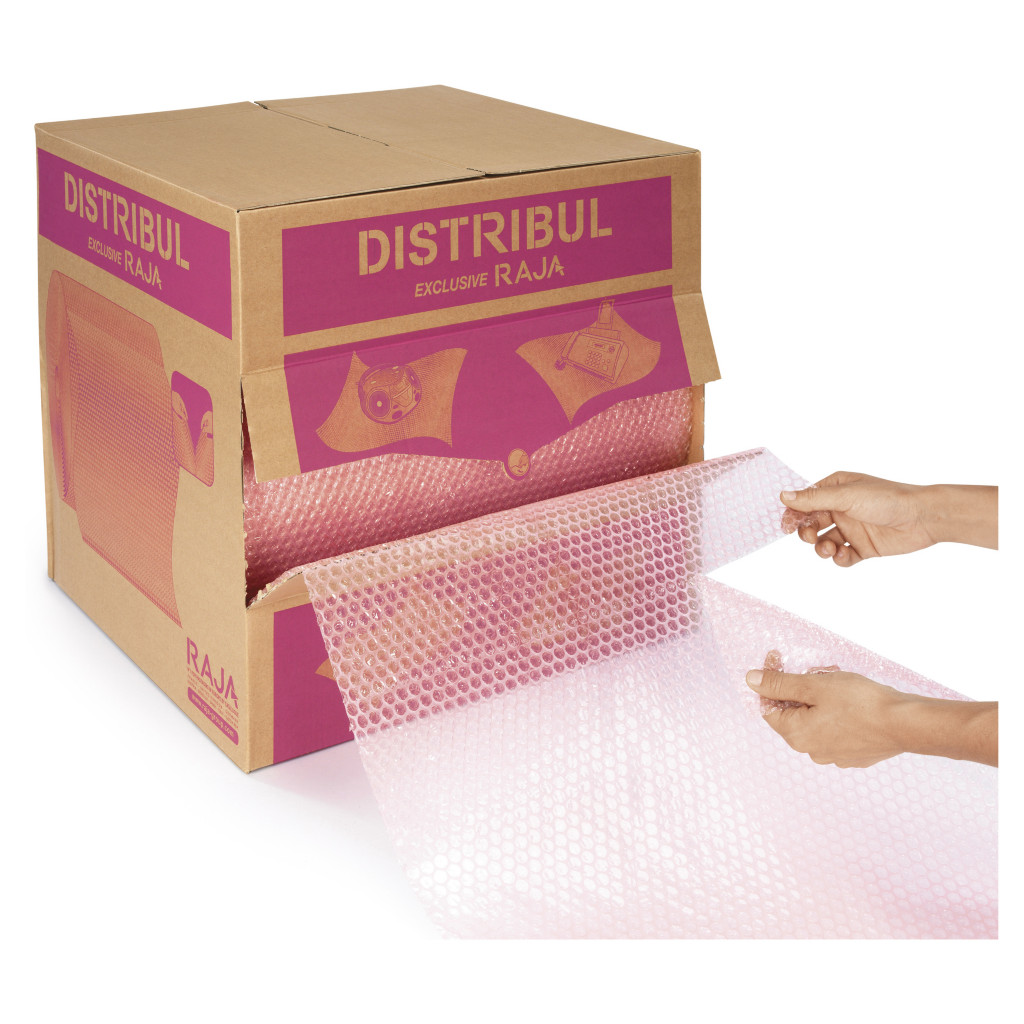 Antistatische, vorgeschnittene Luftpolsterfolie in der Spenderbox DISTRIBUL