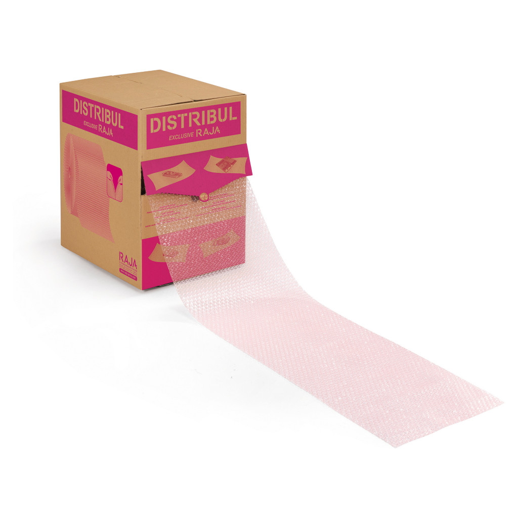 Film bulles antistatique prédécoupé Ø 10 mm qualité 100 microns en boîte distributrice DISTRIBUL