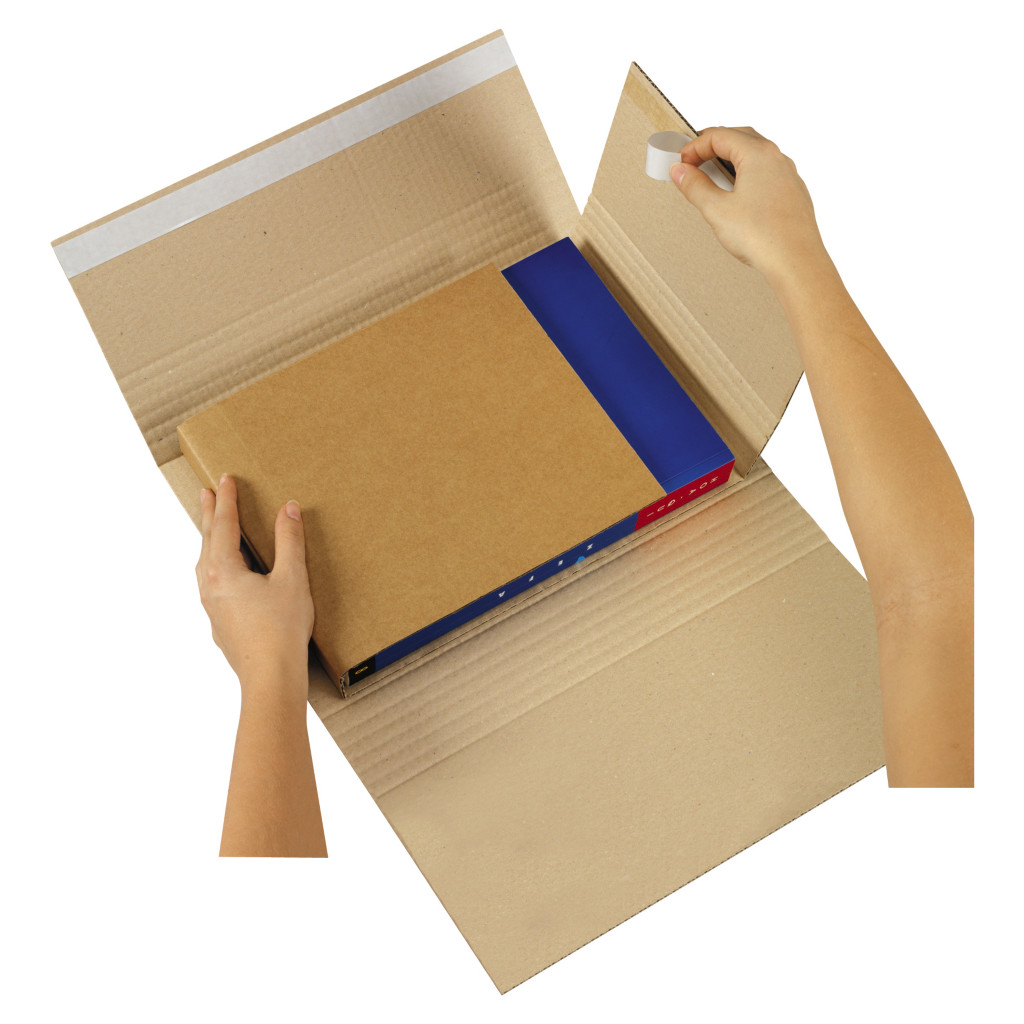 Étui-croix postal carton Ecobook brun pour livres