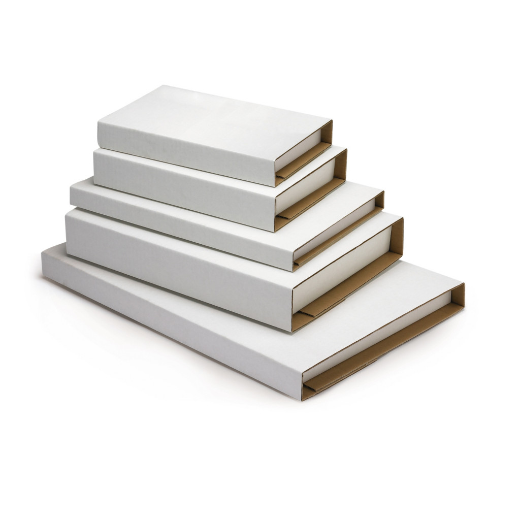 Étui-croix postal carton blanc pour livres