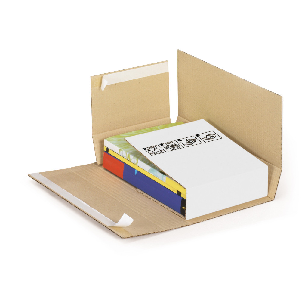 ECObook Kreuzbuchverpackung mit Haftklebeverschluss, weiß