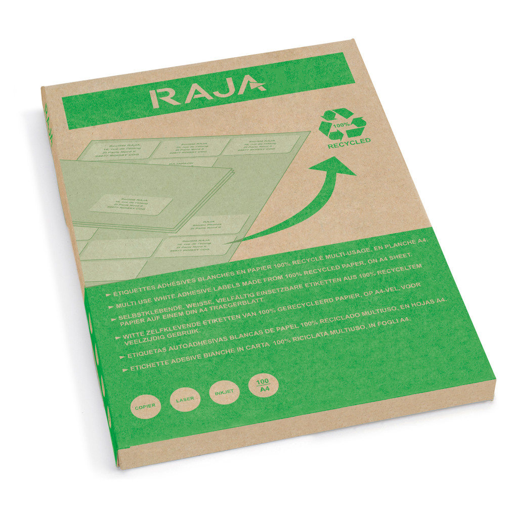 Étiquette laser et jet d'encre en papier recyclé RAJALABEL