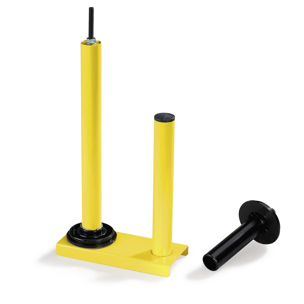 Standard plastic, hand-held stretch film dispenser