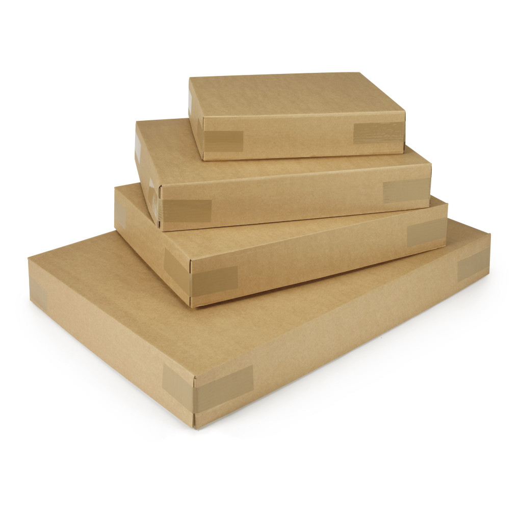 Five panel wrap flat cardboard boxes