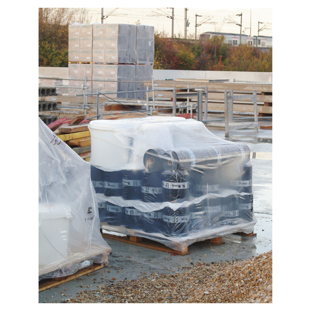 Housse plastique rétractable pour palette à l'unité 