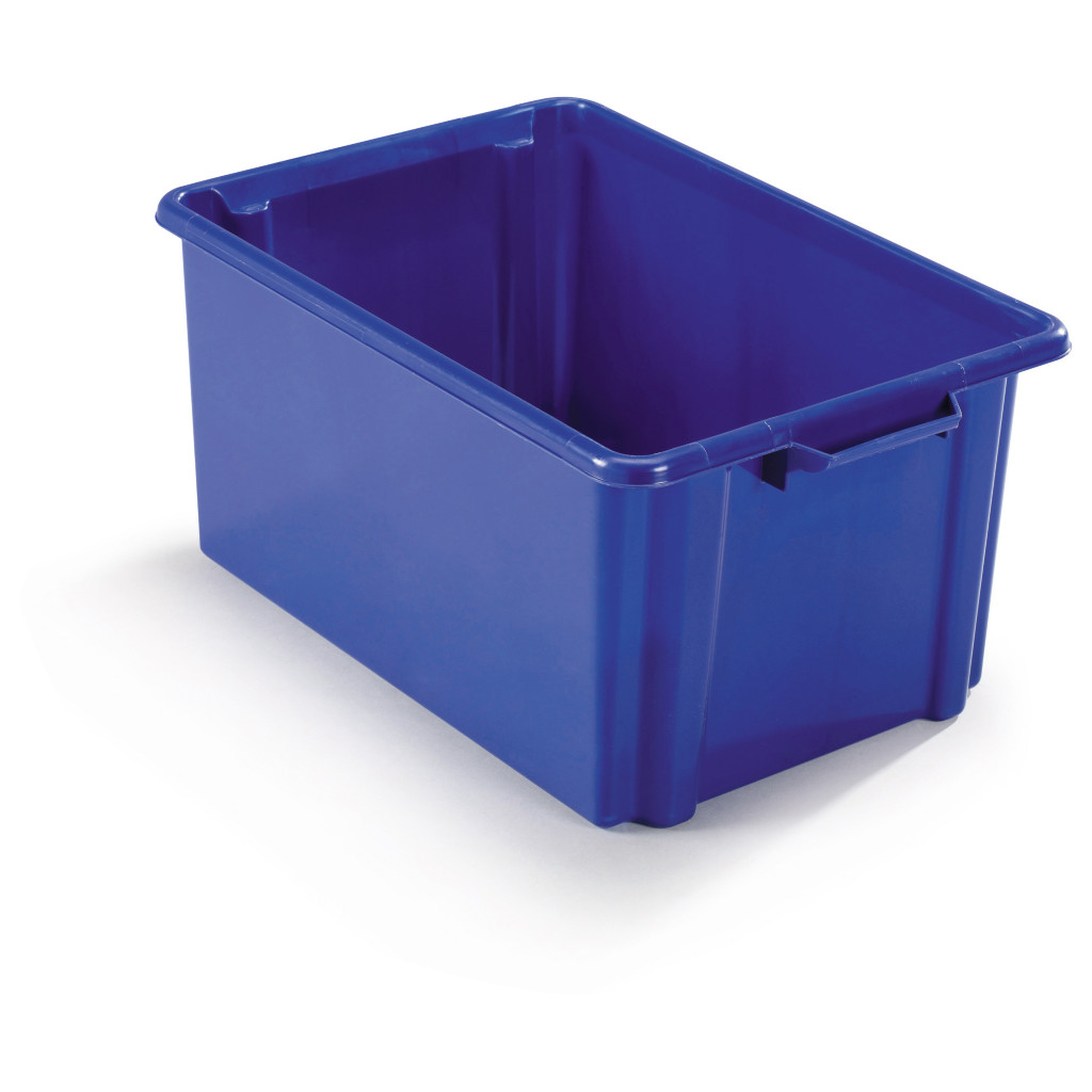 Blue stack and store plastic containers