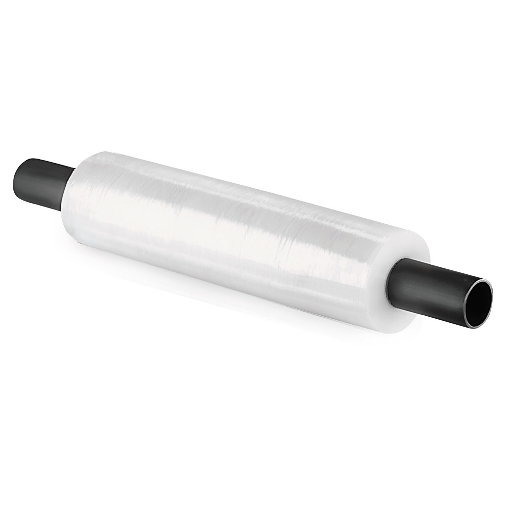 Extended cardboard core cast stretch film