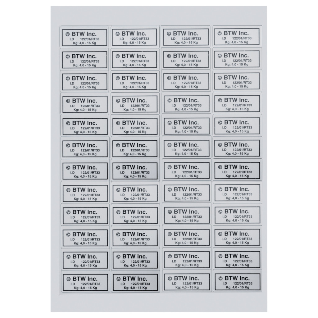 Etiquette en polyester argent mat laser & copieur monochrome