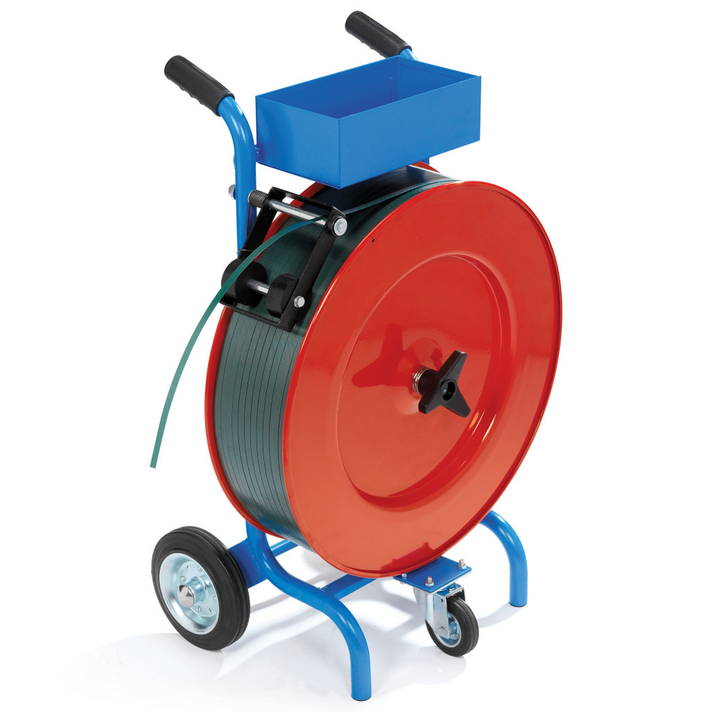 Chariot dévidoir pour feuillards polypropylène, polyester