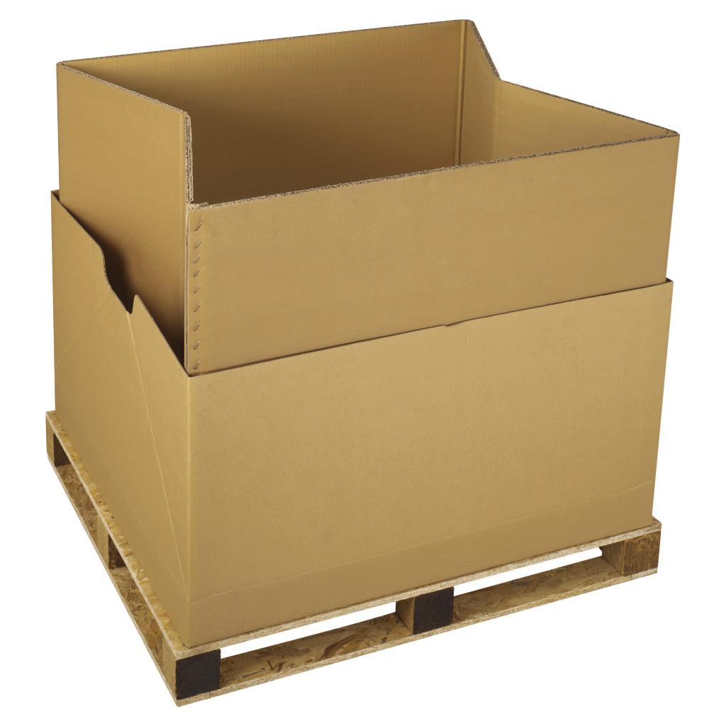 Caisse-palette en carton KAY-MODULE® pour export maritime et routier 
