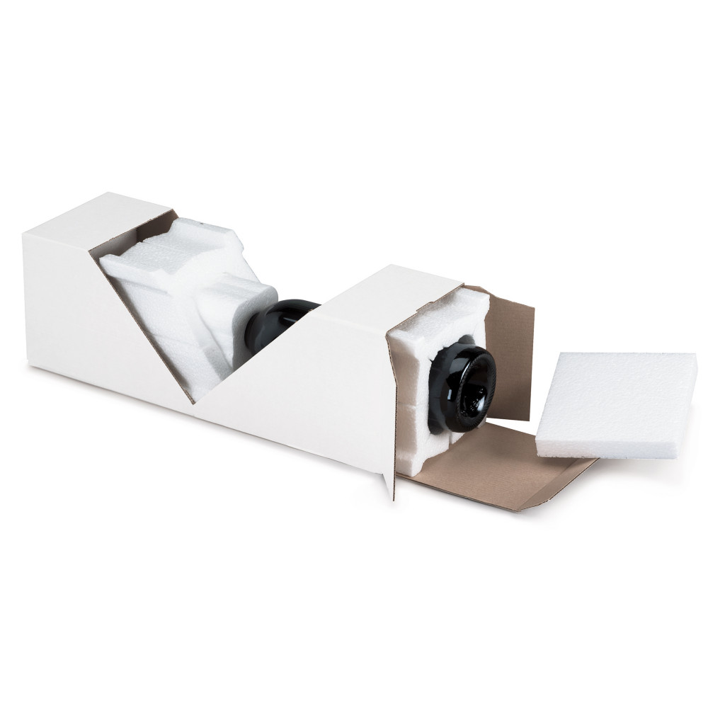 Caisse carton pour bouteilles avec calage polystyrène