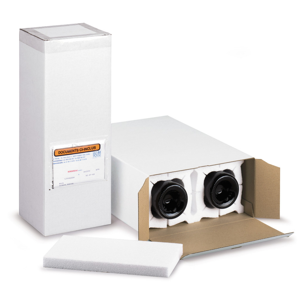 Caisse carton pour bouteilles avec calage polystyrène