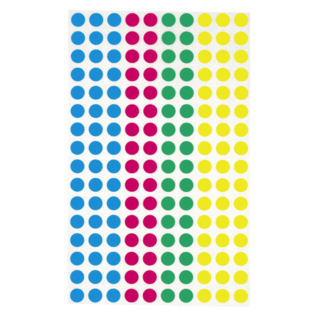 Pastilles transparentes de couleurs assorties amovibles Avery