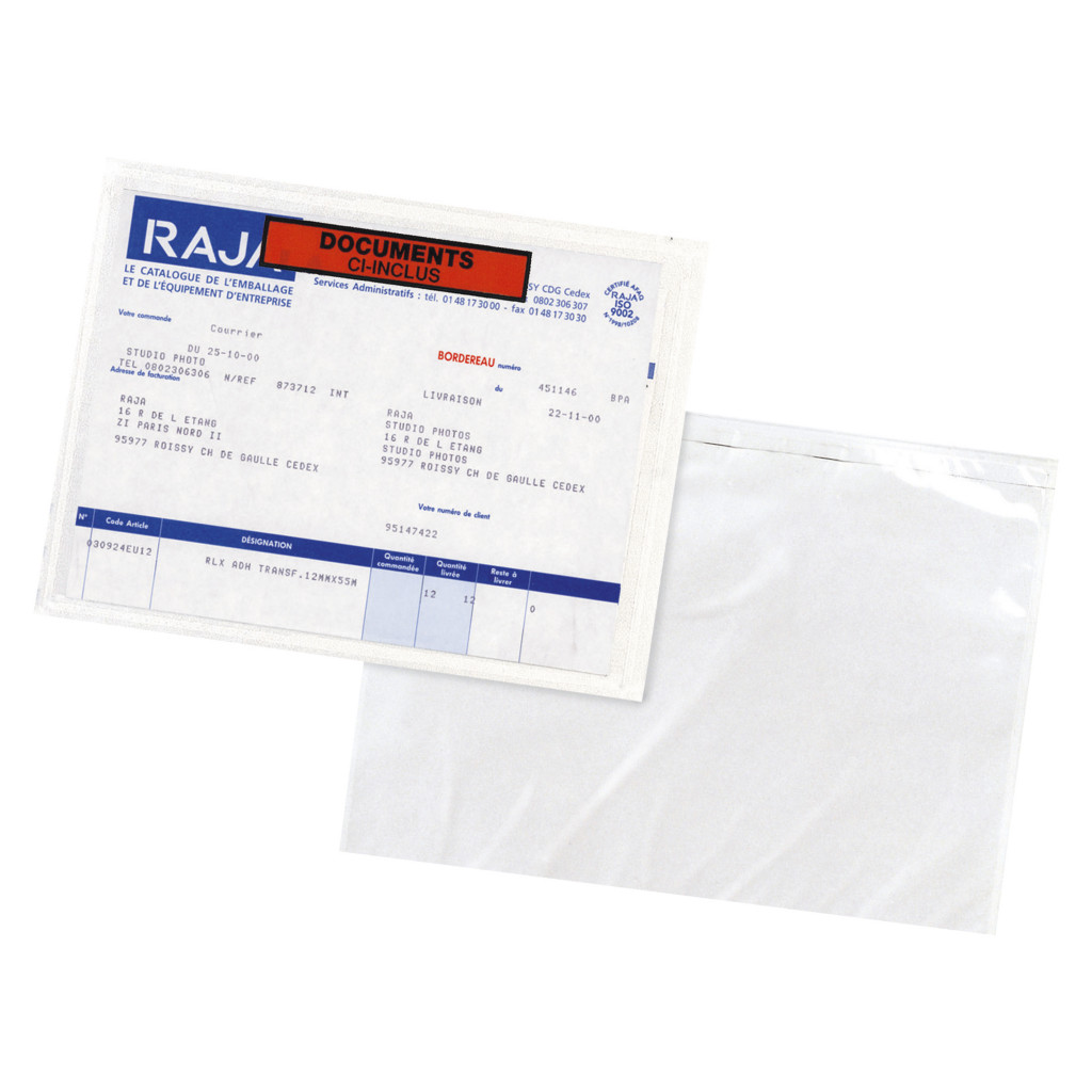 Pochette porte-documents adhésive imprimée Rajalist Eco