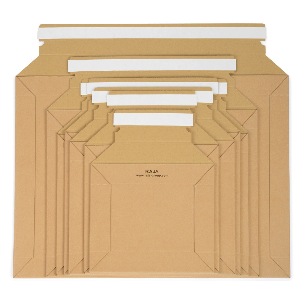 Pochette Rigipack maxi brune en carton avec fermeture adhésive