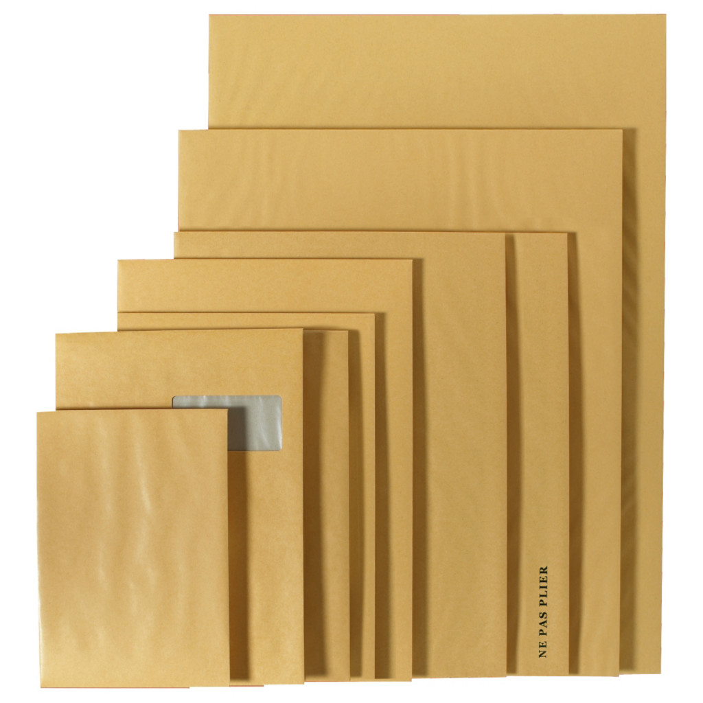 Pochette dos carton brune
