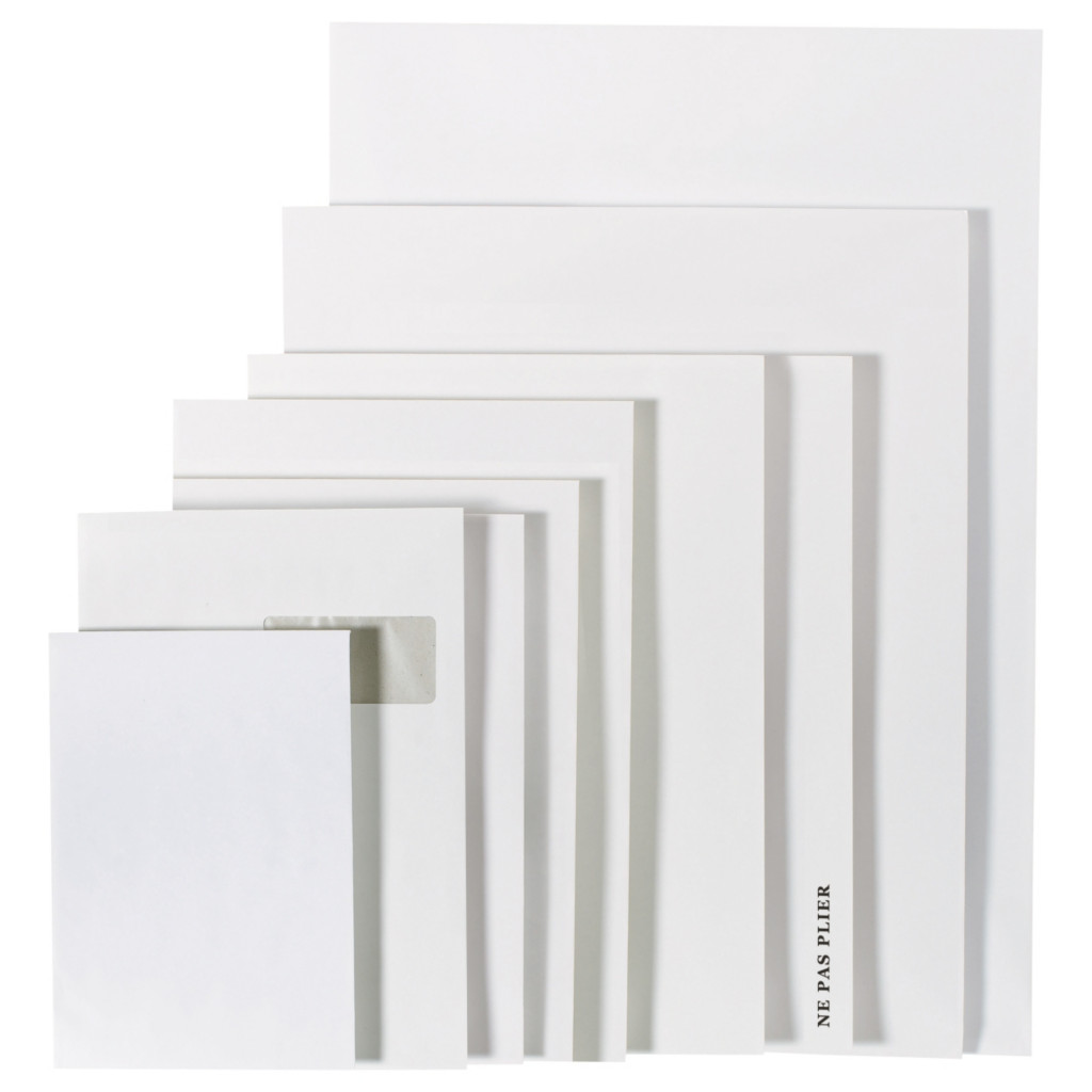 Pochette dos carton blanche