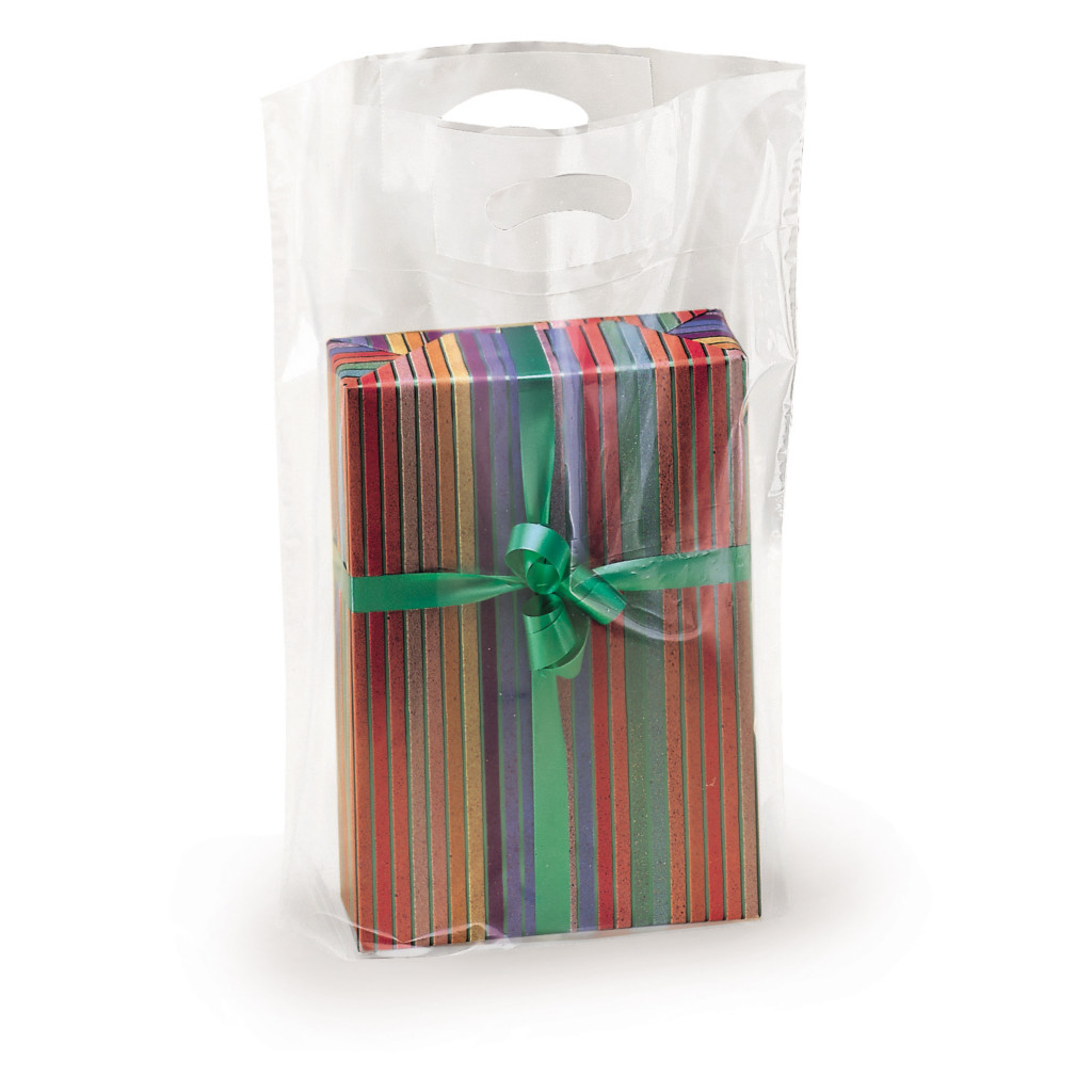 Standard plastic carrier bags with a gusset