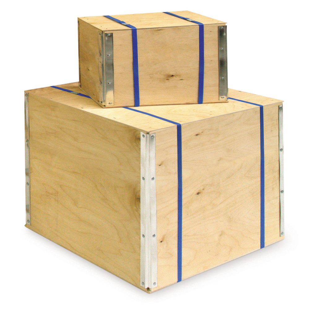 Foldable plywood pallet and export boxes