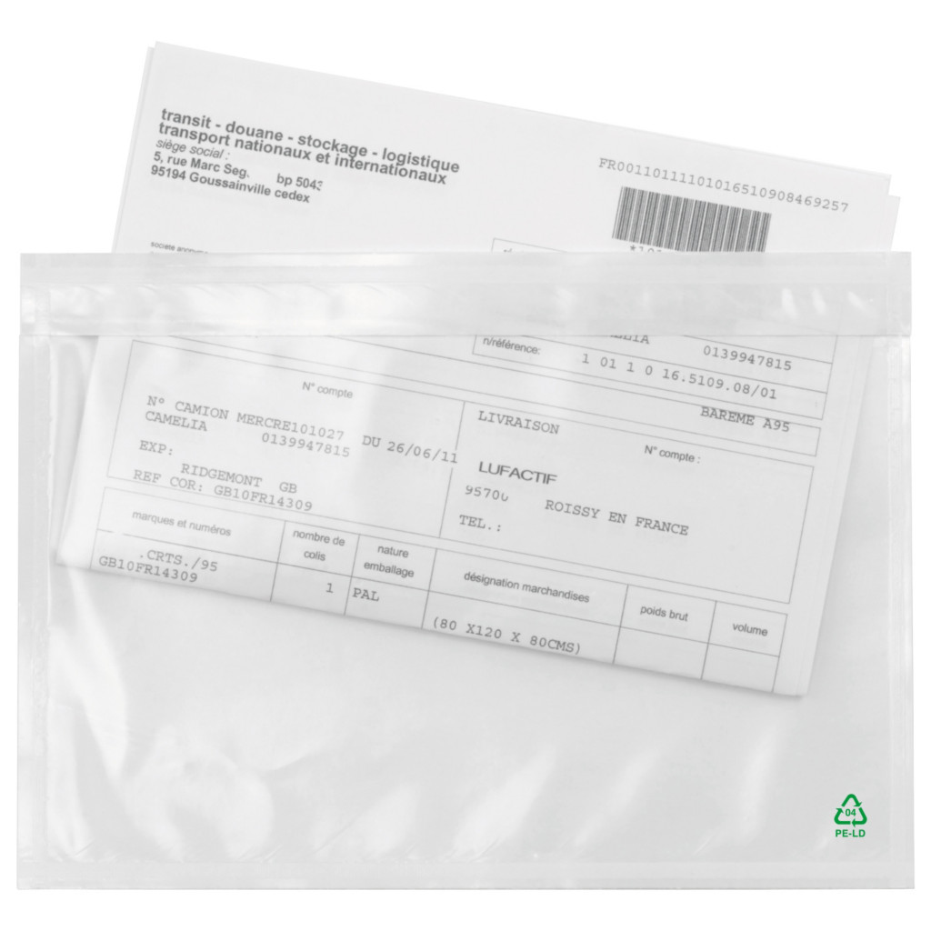 Pochette porte-documents écologique transparente Greenlist