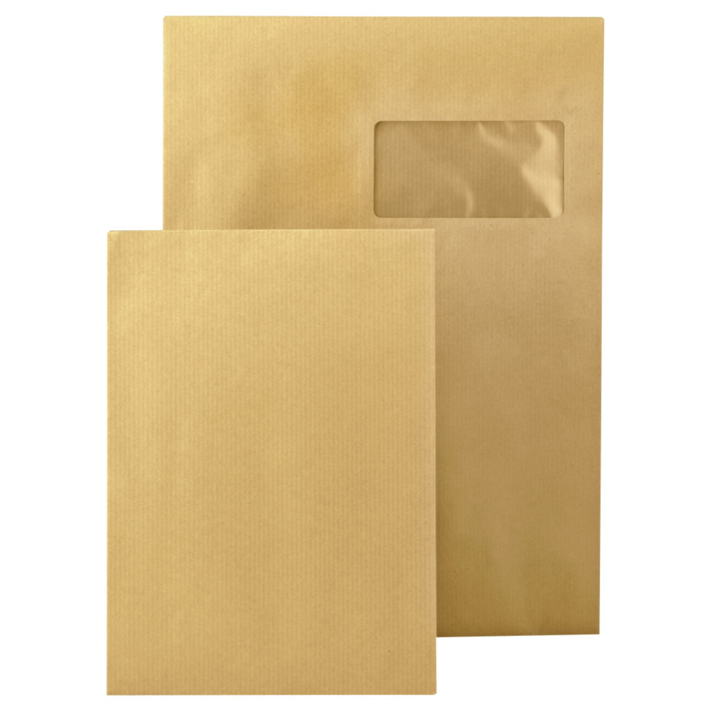 Pochette en kraft brun à fermeture autocollante
