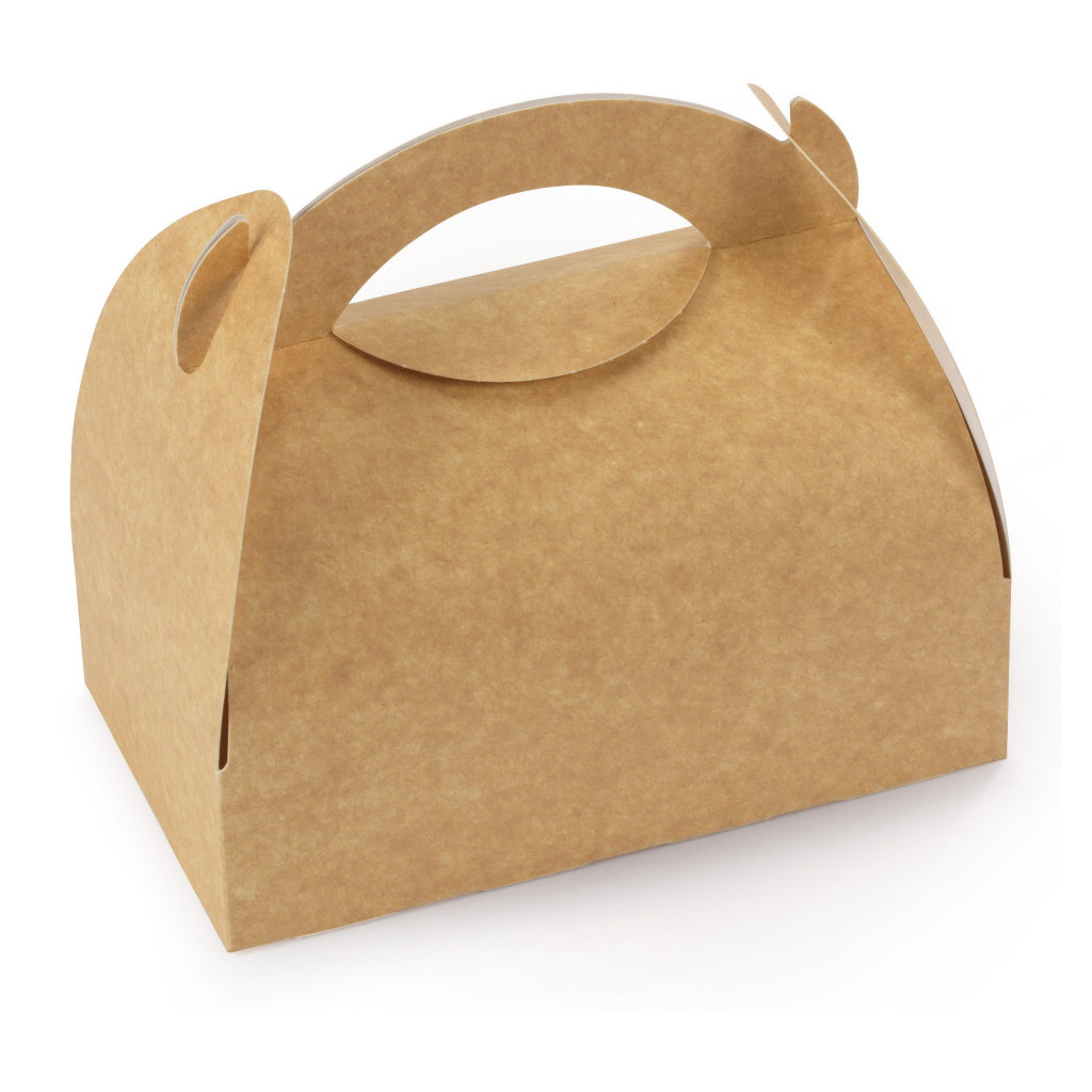 Boîte pâtissière kraft à poignée