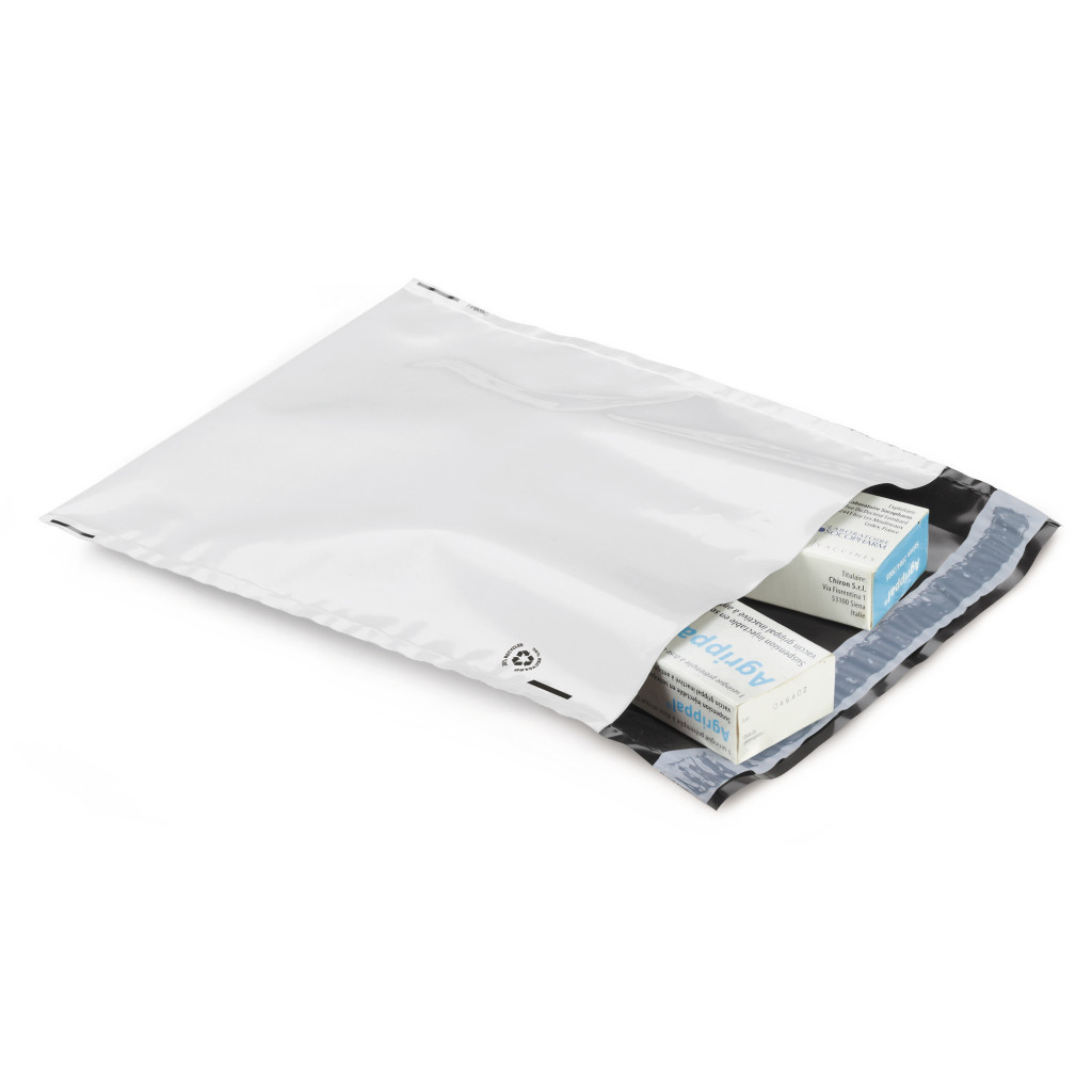 Ondoorzichtige plastic envelop met versterkte lasnaden, 80 micron