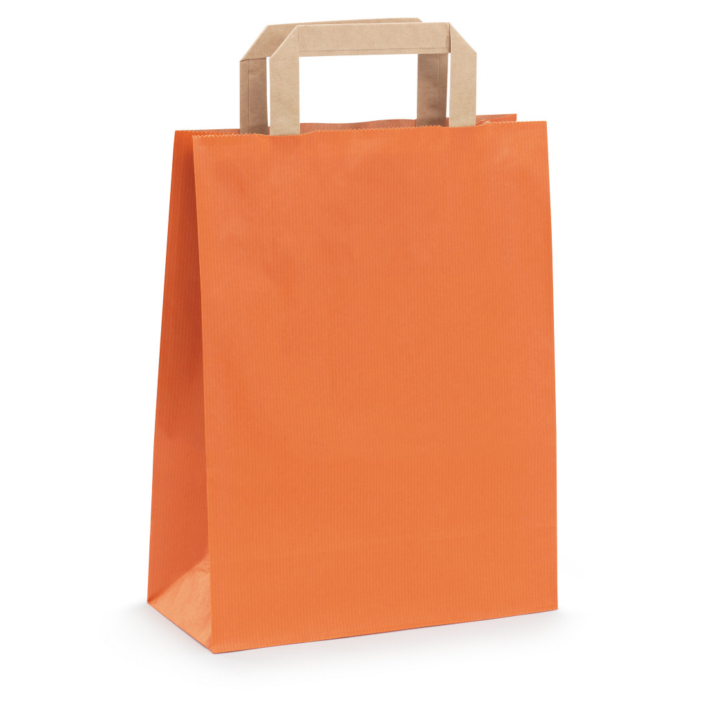Sac kraft couleur à poignées plates