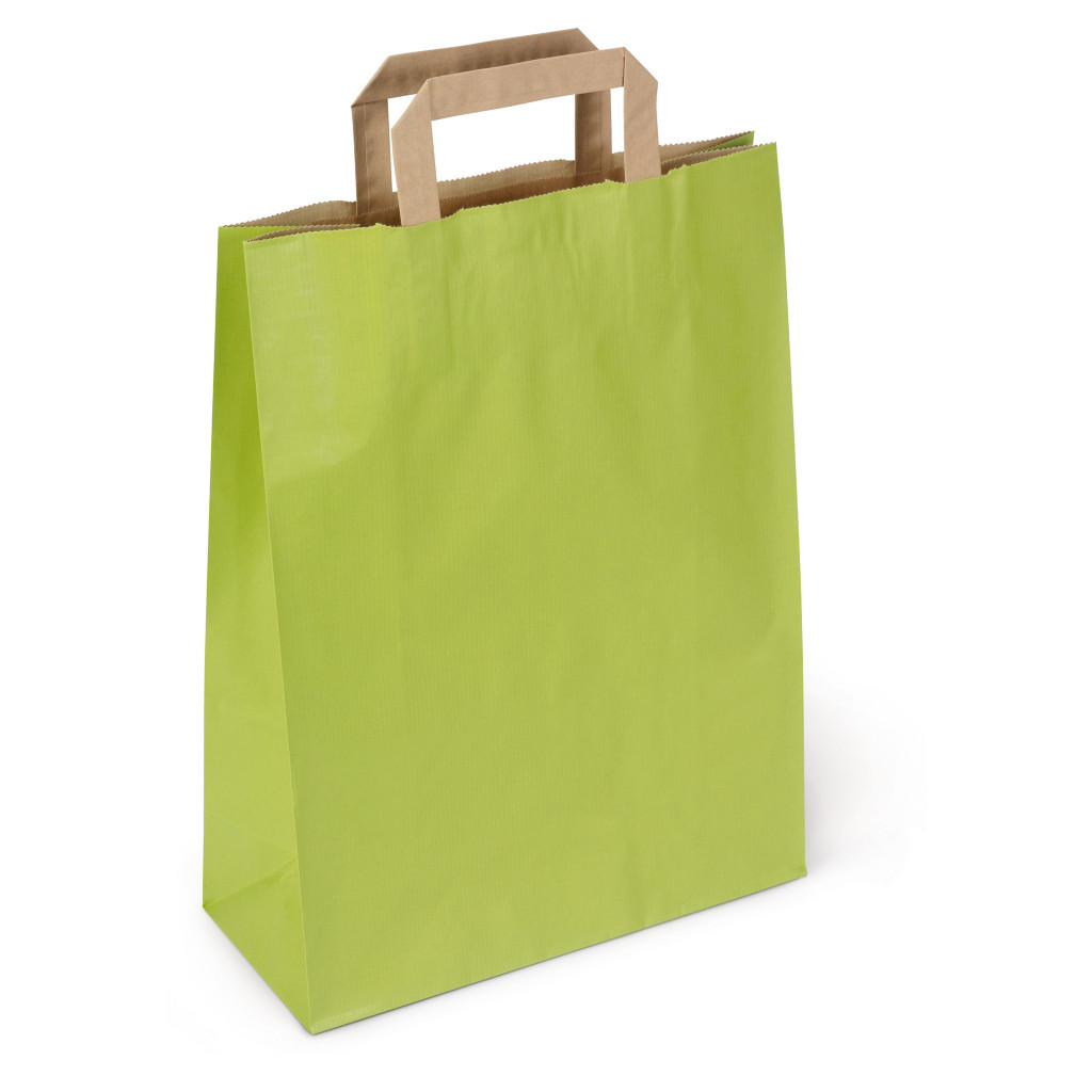 Sac kraft couleur à poignées plates