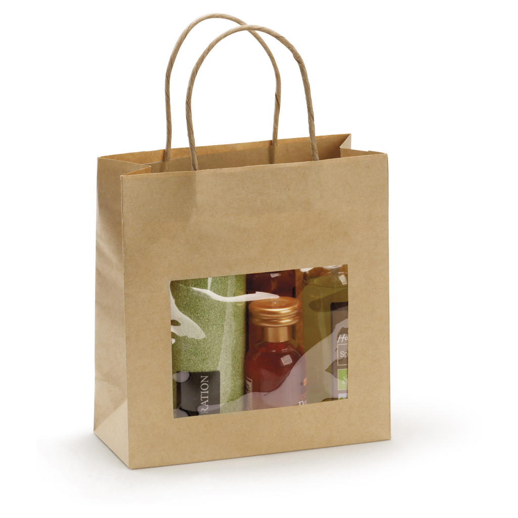 Sac kraft vitrine à fenêtre transparente