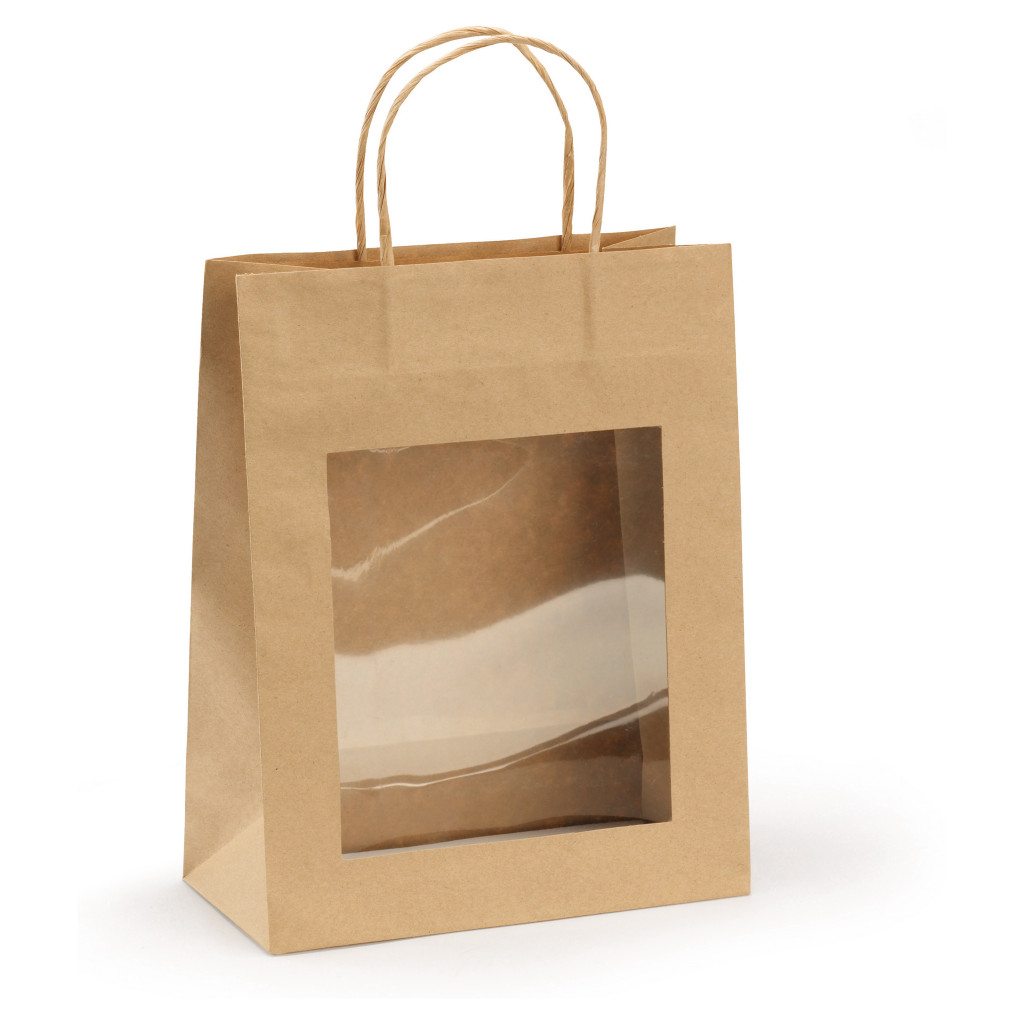 Sac kraft vitrine à fenêtre transparente
