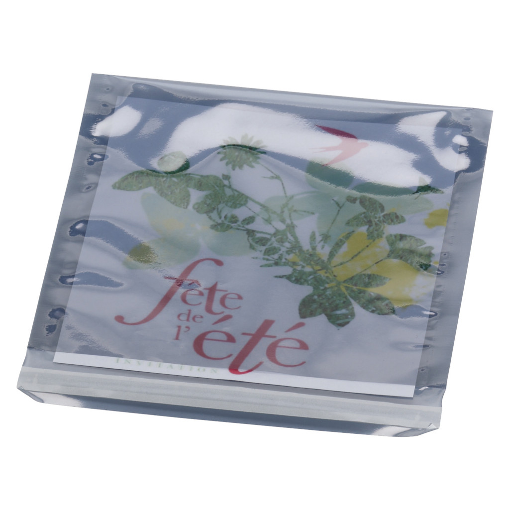 Pochette carré plastique métallisé couleur translucide