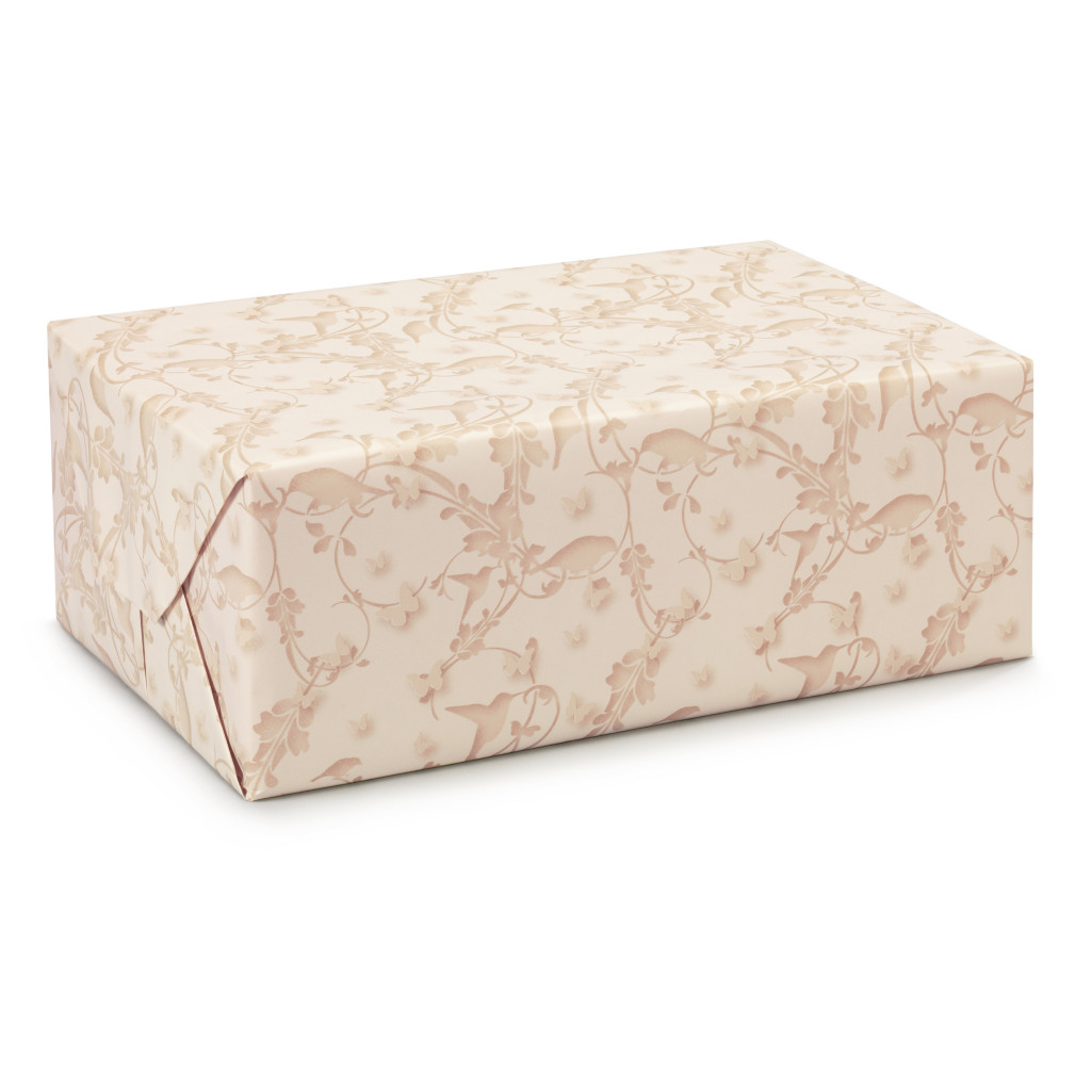 Cream birds wrapping paper
