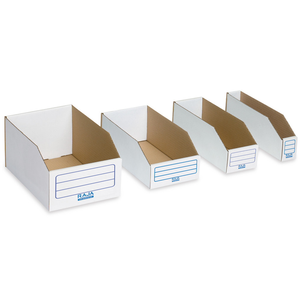 Witte kartonnen magazijnbakken 