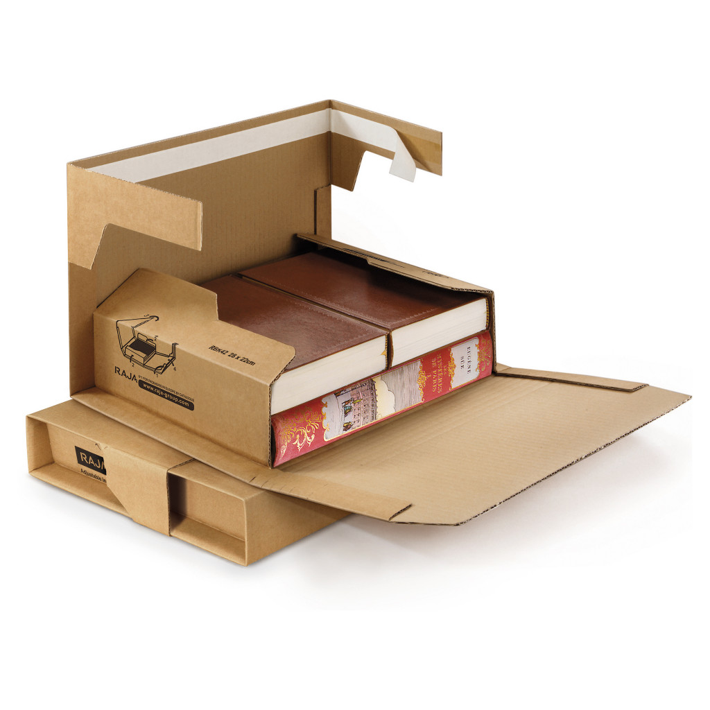 Etui postal carton Rajabook Super brun pour livres 