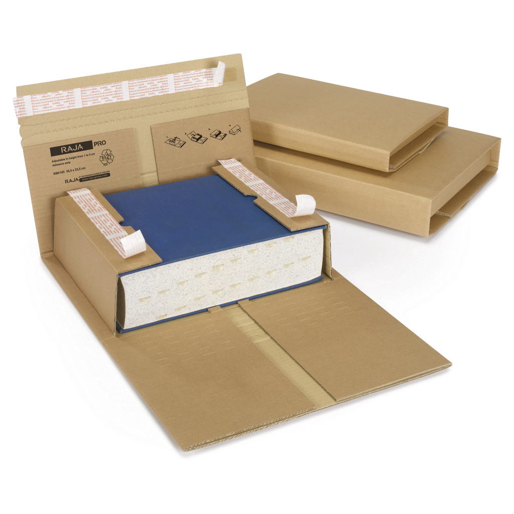 Etui postal carton brun à fermetures adhésives Rajabook Pro