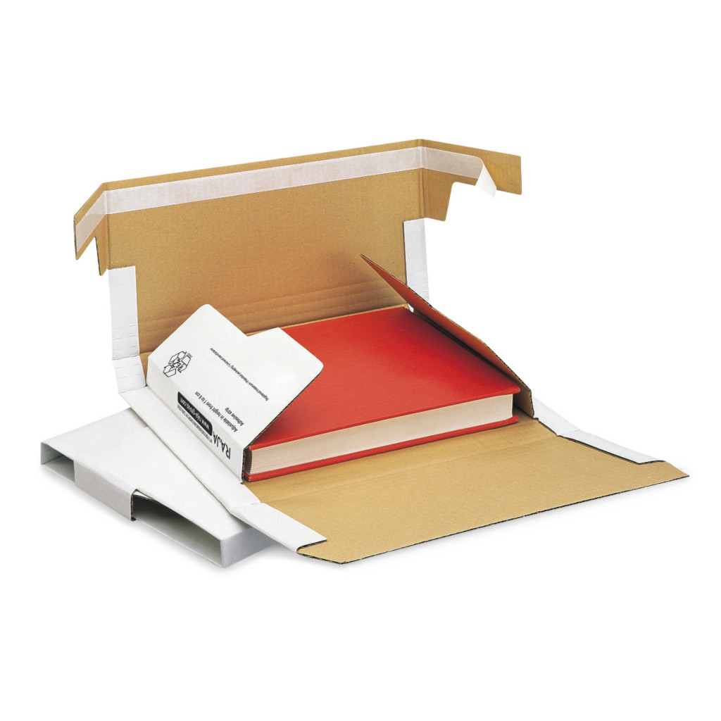 Etui postal carton blanc Rajabook Super pour livres