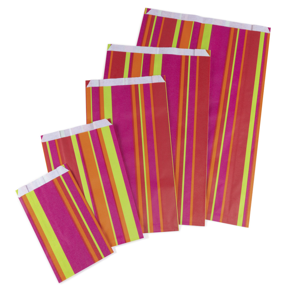 Gestreifte Papierbeutel