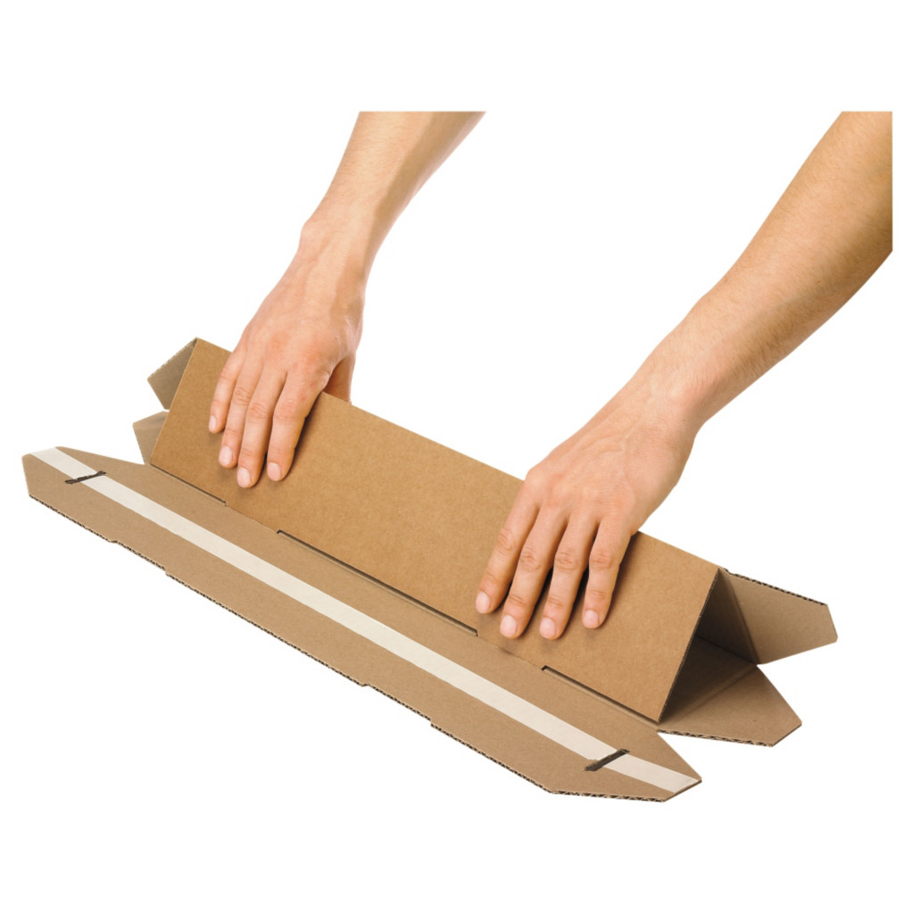 Tube carton triangulaire Triopac brun