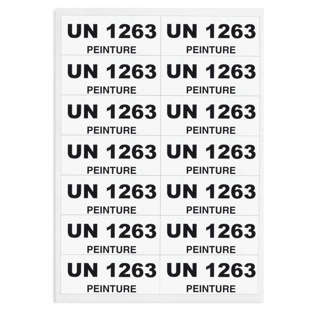 Étiquette pour code UN