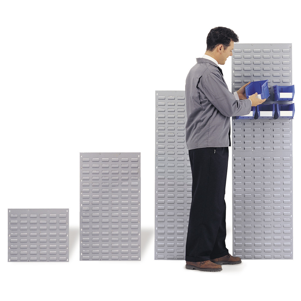 Louvred plastic storage panels