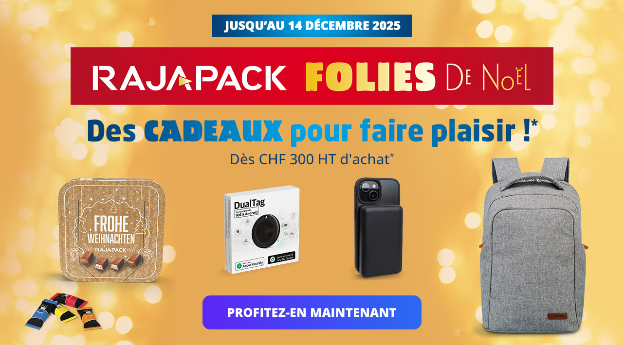RAJAPACK FOLIES de Noël - Des CADEAUX pour faire plaisir ! Dès CHF 300 HT d'achat