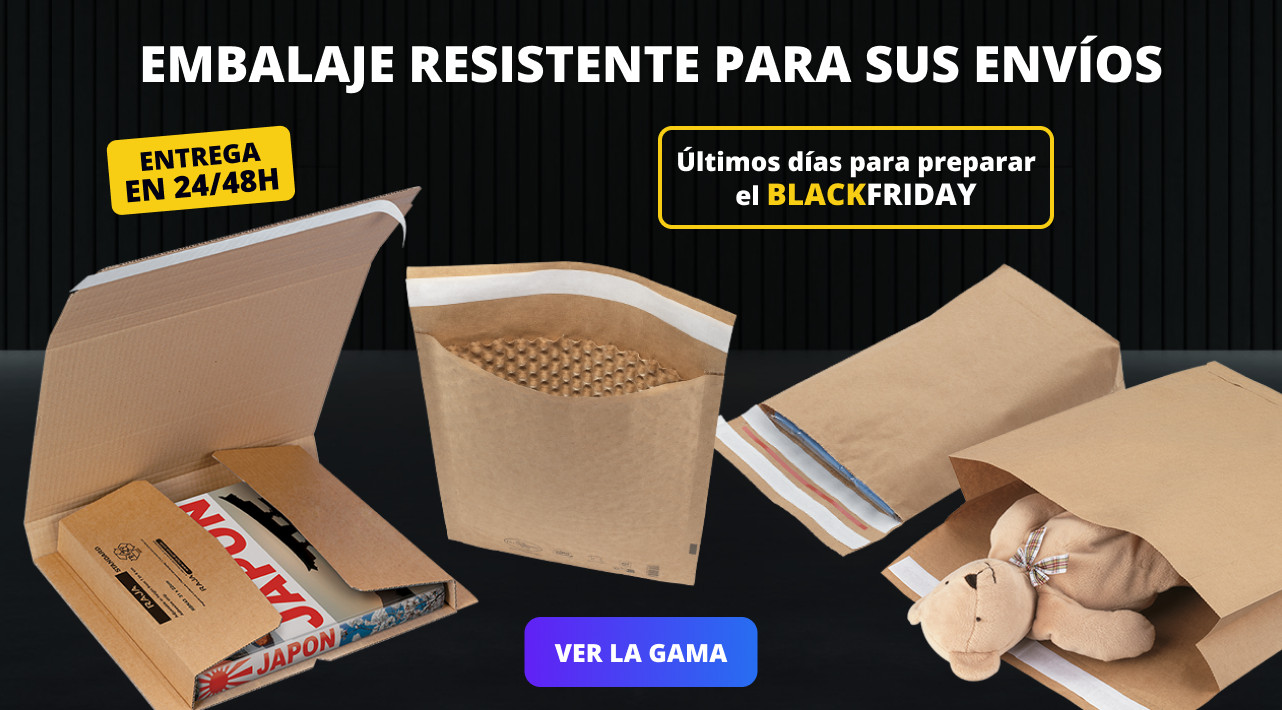 Embalaje postal resistente para los envíos de Black Friday