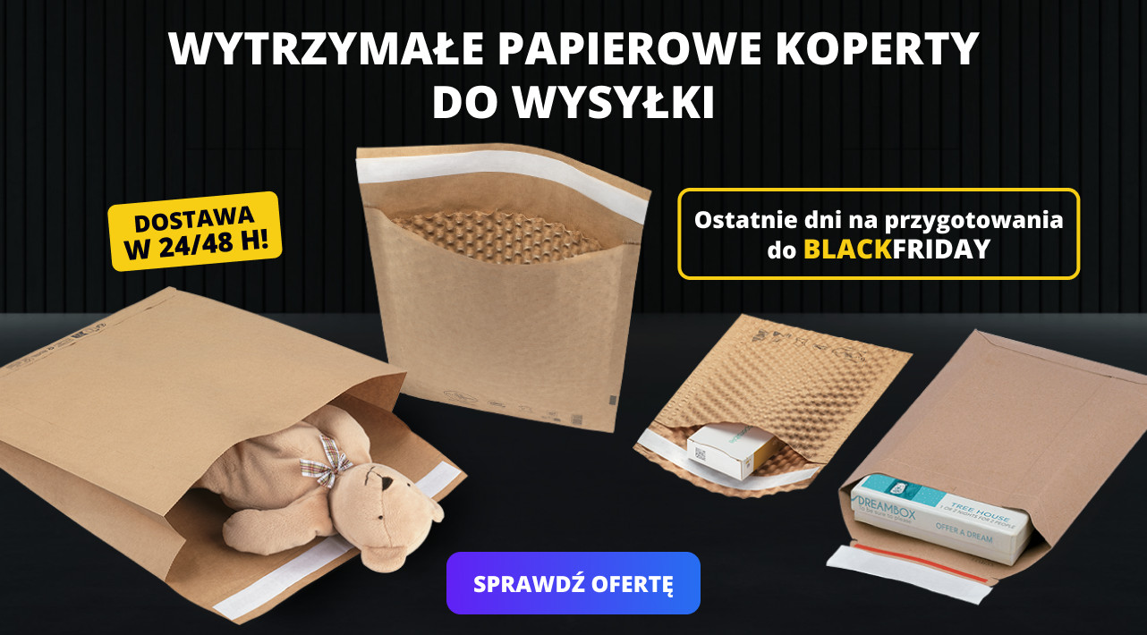 Wytrzymałe papierowe koperty do wysyłki - Ostatnie dni na przygotowania do BLACK FRIDAY