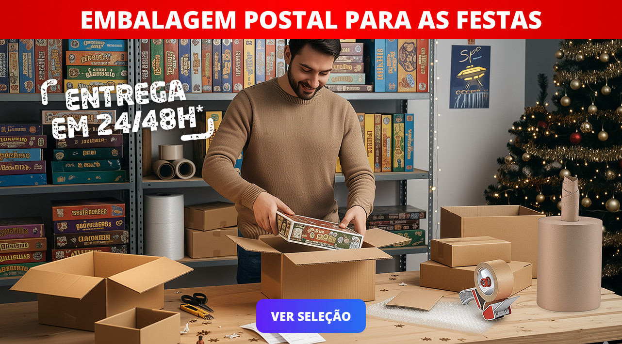 Embalagens para envios durante as festas