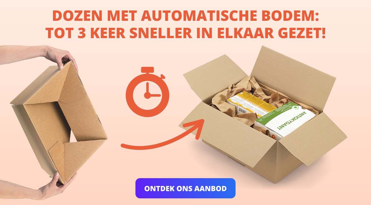 Dozen met automatische bodem: tot 3 keer sneller in elkaar gezet!