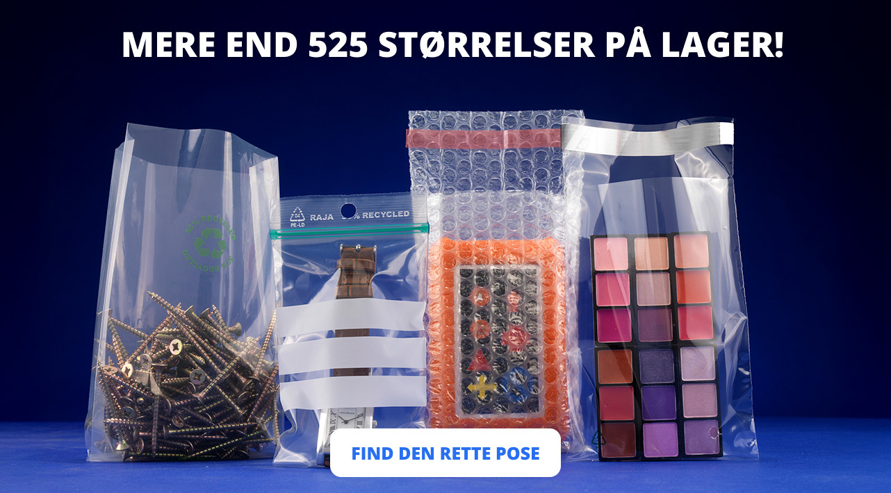 Mere end 525 størrelser på lager!